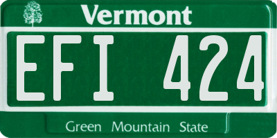 VT license plate EFI424