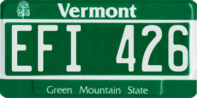 VT license plate EFI426