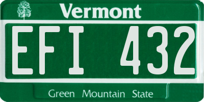 VT license plate EFI432