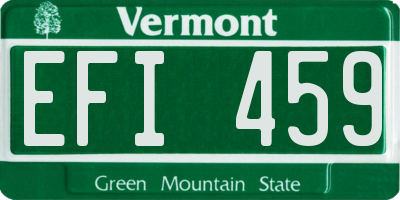 VT license plate EFI459