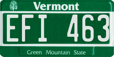 VT license plate EFI463