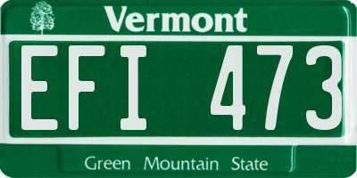 VT license plate EFI473