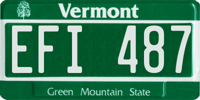 VT license plate EFI487