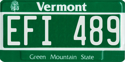 VT license plate EFI489
