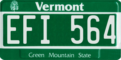 VT license plate EFI564