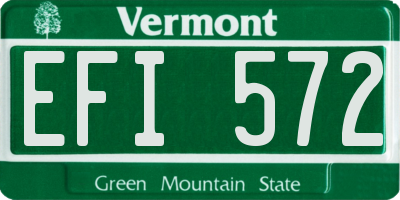 VT license plate EFI572