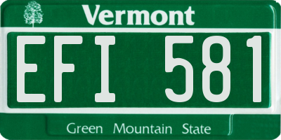 VT license plate EFI581