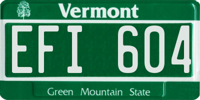 VT license plate EFI604