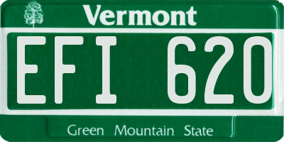 VT license plate EFI620