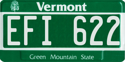 VT license plate EFI622