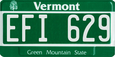 VT license plate EFI629