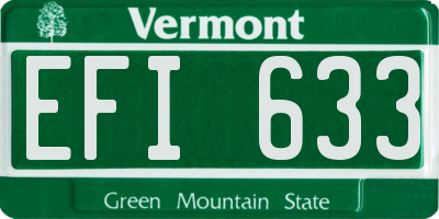 VT license plate EFI633