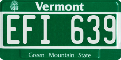 VT license plate EFI639