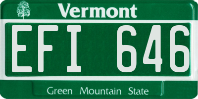 VT license plate EFI646