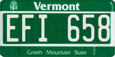 VT license plate EFI658