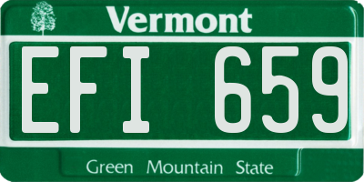 VT license plate EFI659