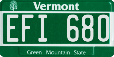 VT license plate EFI680