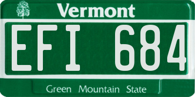 VT license plate EFI684