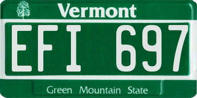 VT license plate EFI697