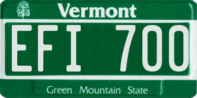 VT license plate EFI700