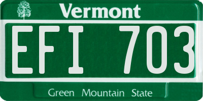 VT license plate EFI703