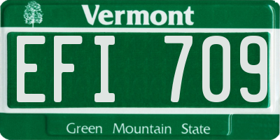 VT license plate EFI709