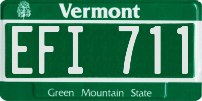 VT license plate EFI711