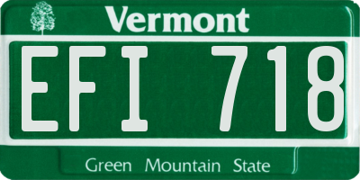 VT license plate EFI718