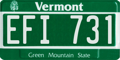 VT license plate EFI731