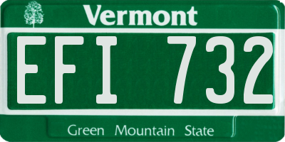 VT license plate EFI732