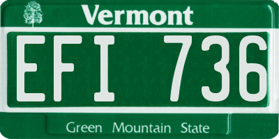 VT license plate EFI736