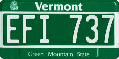 VT license plate EFI737
