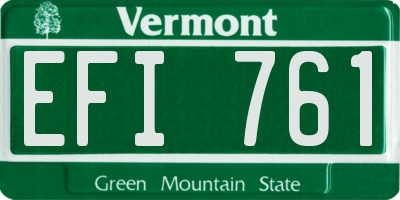 VT license plate EFI761