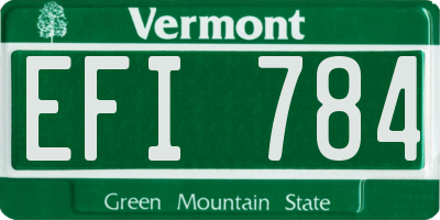 VT license plate EFI784