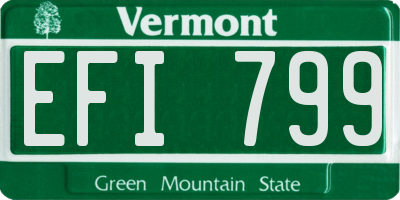 VT license plate EFI799