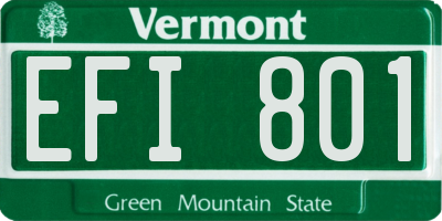 VT license plate EFI801