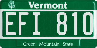 VT license plate EFI810
