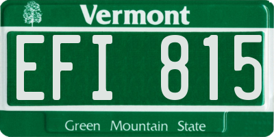 VT license plate EFI815