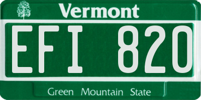 VT license plate EFI820