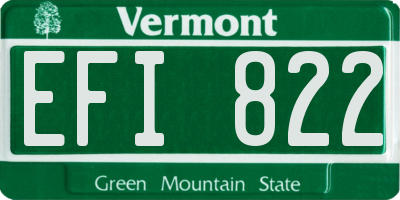 VT license plate EFI822