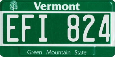 VT license plate EFI824