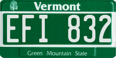 VT license plate EFI832