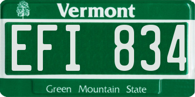 VT license plate EFI834