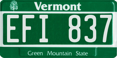 VT license plate EFI837