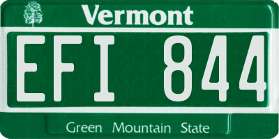 VT license plate EFI844