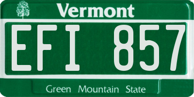 VT license plate EFI857