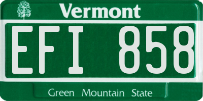 VT license plate EFI858