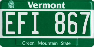 VT license plate EFI867