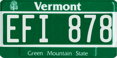 VT license plate EFI878