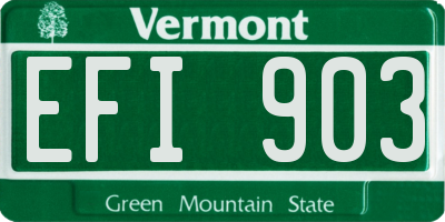 VT license plate EFI903
